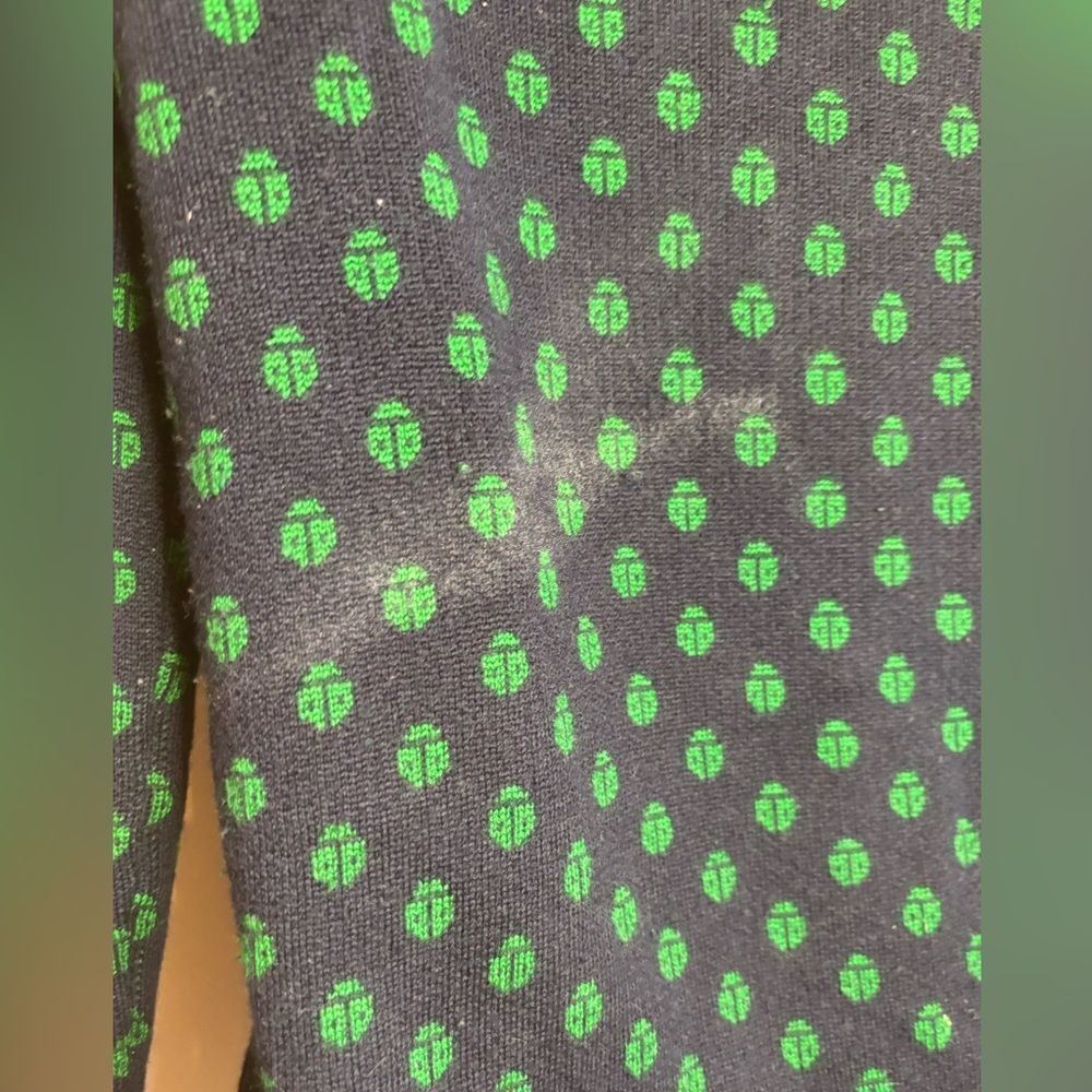 Givenchy Vintage bergdorf Goodman navy blue/green ladybug sweater size M - Picture 6 of 12